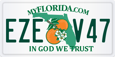 FL license plate EZEV47