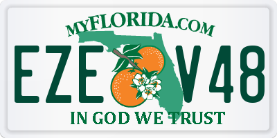FL license plate EZEV48