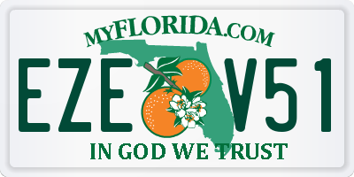 FL license plate EZEV51