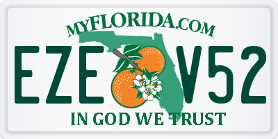 FL license plate EZEV52