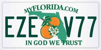 FL license plate EZEV77