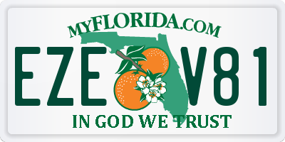 FL license plate EZEV81