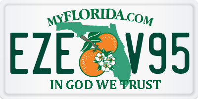 FL license plate EZEV95