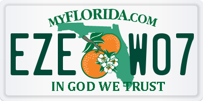 FL license plate EZEW07