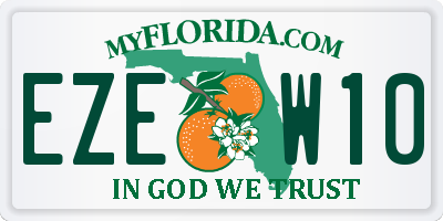 FL license plate EZEW10