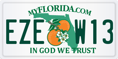 FL license plate EZEW13