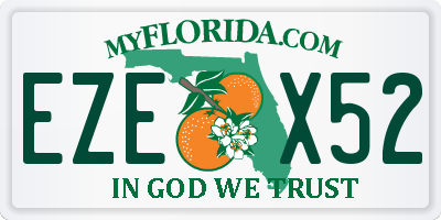 FL license plate EZEX52