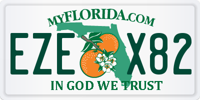 FL license plate EZEX82