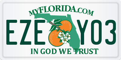 FL license plate EZEY03