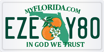 FL license plate EZEY80