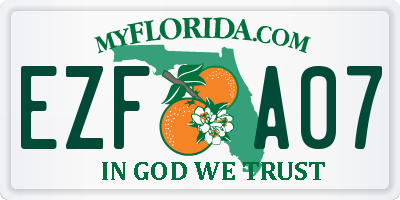 FL license plate EZFA07