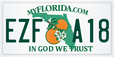 FL license plate EZFA18