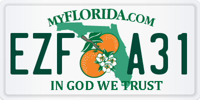 FL license plate EZFA31