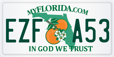 FL license plate EZFA53