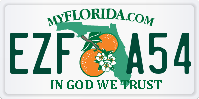 FL license plate EZFA54