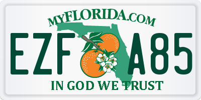 FL license plate EZFA85