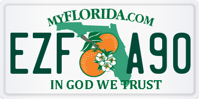 FL license plate EZFA90