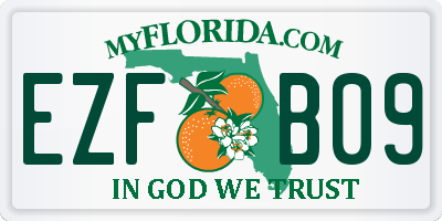 FL license plate EZFB09