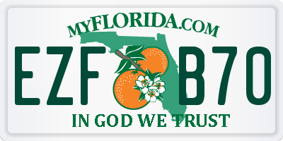 FL license plate EZFB70