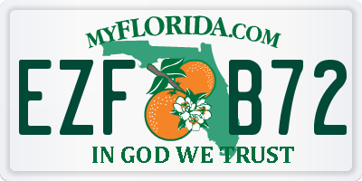 FL license plate EZFB72