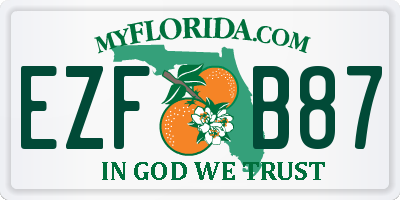 FL license plate EZFB87
