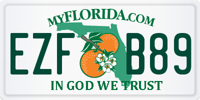 FL license plate EZFB89