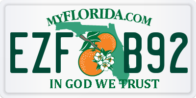 FL license plate EZFB92