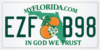 FL license plate EZFB98