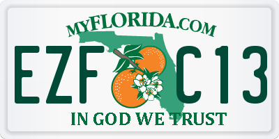 FL license plate EZFC13