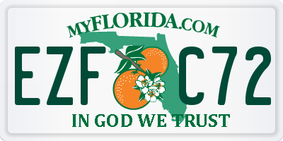 FL license plate EZFC72