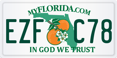 FL license plate EZFC78