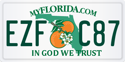 FL license plate EZFC87