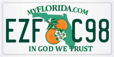 FL license plate EZFC98