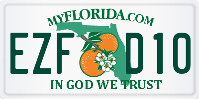 FL license plate EZFD10