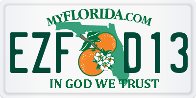 FL license plate EZFD13