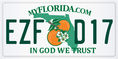 FL license plate EZFD17