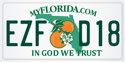 FL license plate EZFD18