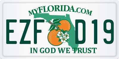 FL license plate EZFD19