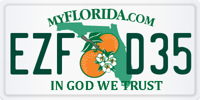 FL license plate EZFD35