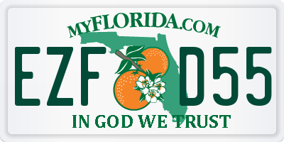 FL license plate EZFD55