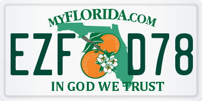 FL license plate EZFD78