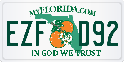 FL license plate EZFD92
