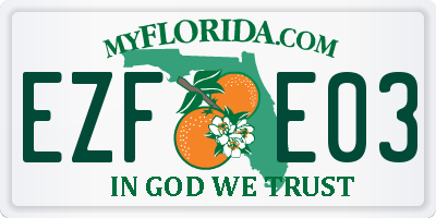 FL license plate EZFE03