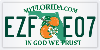 FL license plate EZFE07