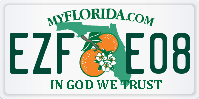 FL license plate EZFE08