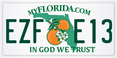 FL license plate EZFE13