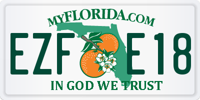 FL license plate EZFE18