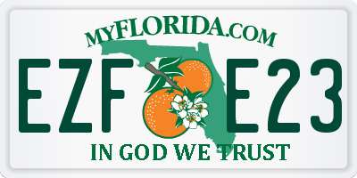 FL license plate EZFE23