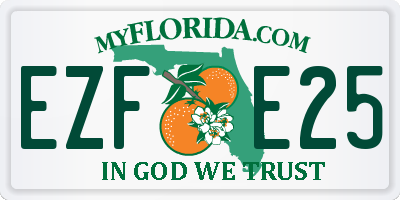 FL license plate EZFE25