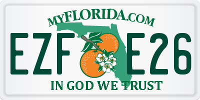 FL license plate EZFE26